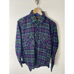 Vintage Paulo Conti 80s Deadstock Plaid Lumberjack Button Shirt Men M New